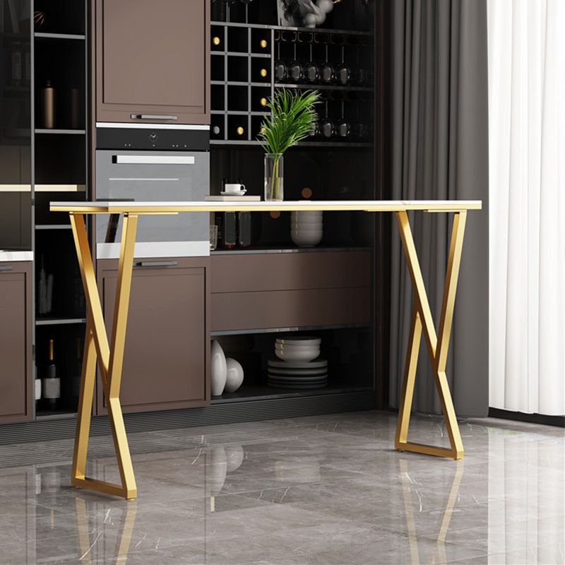 Modern Bar-height Table with Gold Base 41.3-inch Height Table Base Bar Table Clearhalo 'Bar Furniture' 'Bar Tables' 'bar_tables' 'furn' 'furn_bar_tables' 'Furniture' 'Kitchen & Dining Furniture' 1200x1200_417992fe-a9ed-4209-8745-c26839475d64