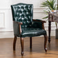 Farmhouse Rubberwood Solid Back Arm Chair Matte Finish Faux Leather Dining Chair Clearhalo ' kitchen&dining_furn' 'Dining Chairs' 'Dining Tables & Seating' 'dining_chair' 'furn' 'furn_dining_chair' 'Furniture' 'furniture_dining_chair' 'Kitchen & Dining Furniture' 'kitchen' 1200x1200_417a2d21-2386-4c3e-830c-a9505910e6ca