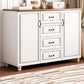 White Wood Accent Cabinet with Drawers 15.74" Wide Modern Standard Side Cabinet Clearhalo 'Cabinets & Chests' 'cabinets_chests' 'furn' 'furn_cabinets_chests' 'Furniture' 'Living Room Furniture' 1200x1200_417ce73b-fcfb-4cc2-b537-04102b871f45