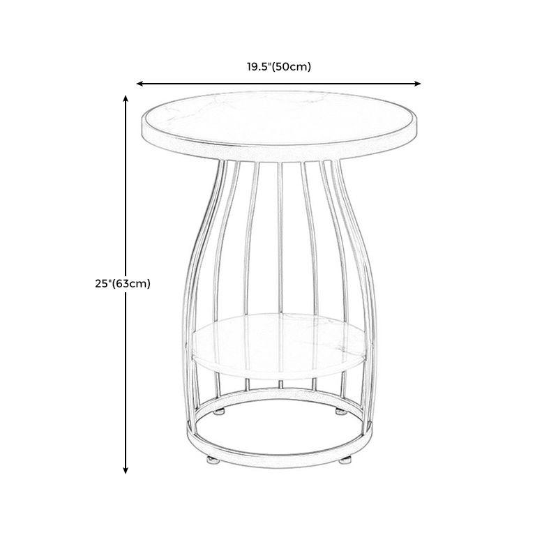Marble Top End Table Metal Frame Sofa Side End Table with Shelf for Living Room Clearhalo 'Coffee & Accent Tables' 'End & Side Tables' 'end_side_tables' 'furn' 'furn_end_side_tables' 'Furniture' 'Living Room Furniture' 1200x1200_417dcdc2-8c65-425b-8918-bc5774644c06