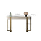 Glam Stone Console Accent Table with Stainless Steel Bracket for Hall