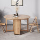 Simplicity Style Round Solid Wood Dining Site Table with Drop-Leaf Clearhalo 'Dining Tables & Seating' 'Dining Tables' 'dining_table' 'furn' 'furn_dining_table' 'Furniture' 'Kitchen & Dining Furniture' 1200x1200_417e4b34-d093-4e63-8a53-c9c0d7043952