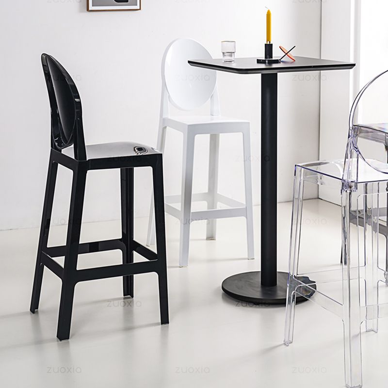Nordic Plastic Full Back Barstool 26" H Indoor Tall Stool with Square Seat Clearhalo 'Bar Furniture' 'Bar Stools' 'bar_stools' 'furn' 'furn_bar_stools' 'furniture_bar_stools' 'Kitchen & Dining Furniture' 'kitchen&dining_furn' 'kitchen' 'kitchen_furn' Furniture' 1200x1200_4183b21b-cb6b-4490-96aa-38862433e44a