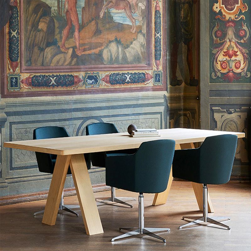 Rectangular Shaped Office Writing Desk with Wooden Legs in Black/Natural Clearhalo 'furn' 'furn_office_desk' 'Furniture' 'Office Desks' 'Office Furniture' 'office_desk' 1200x1200_4185e252-472d-432b-94d2-0cc9f067cda2