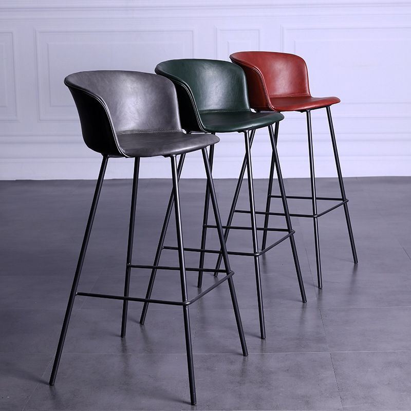 Modern Bar-stool Bucket Seat Counter Bar Stool with Metal Legs for Home Use Clearhalo 'Bar Furniture' 'Bar Stools' 'bar_stools' 'furn' 'furn_bar_stools' 'Furniture' 'Kitchen & Dining Furniture' 1200x1200_4186d1e6-d72e-42d7-9275-b201f0e55f5f