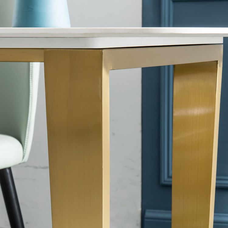 1/4/5/6 pièces Nordic Dining Room Set Table à manger en pierre fritté et fausses chaises en cuir