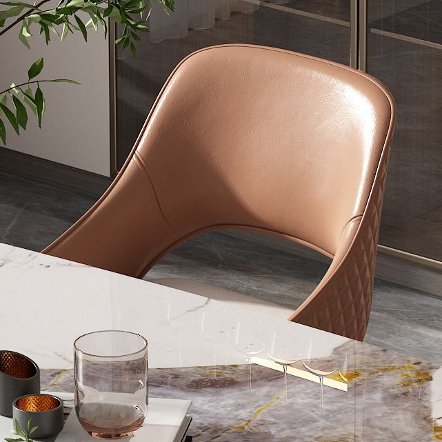 Glam Faux Leather Dining Chair Indoor Arm Chair with Upholstered Clearhalo 'Dining Chairs' 'Dining Tables & Seating' 'dining_chair' 'furn' 'furn_dining_chair' 'Furniture' 'Kitchen & Dining Furniture' 1200x1200_41870b57-d9f2-47df-850a-8018b049da1e