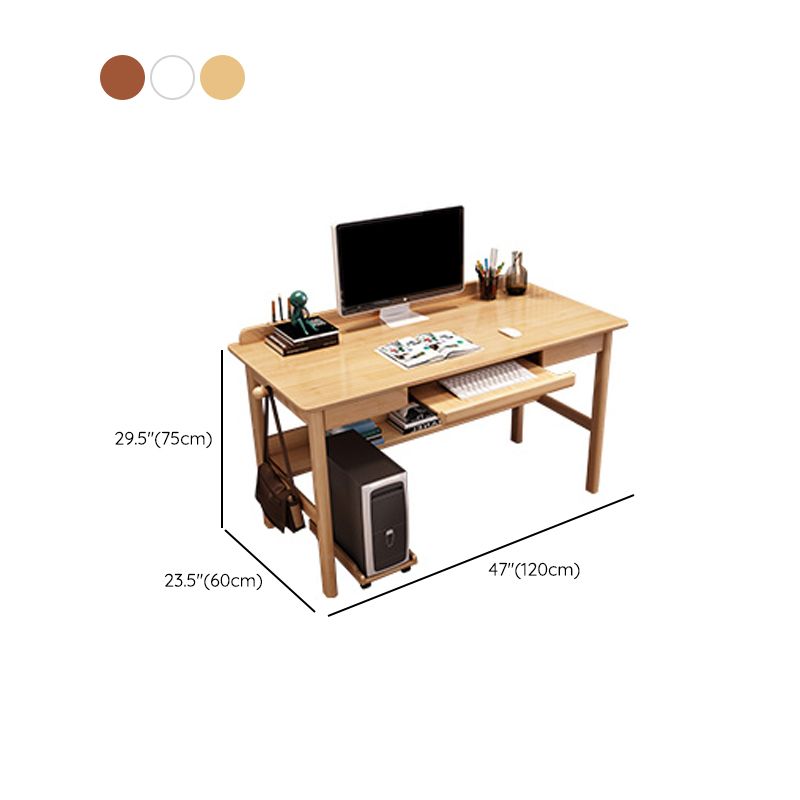 Modern Style Wooden Office Desk 1 Shelf Writing Desk for Bedroom Clearhalo 'furn' 'furn_office_desk' 'Furniture' 'Office Desks' 'Office Furniture' 'office_desk' 1200x1200_41878ec9-5626-4150-ab10-a287e656cf29