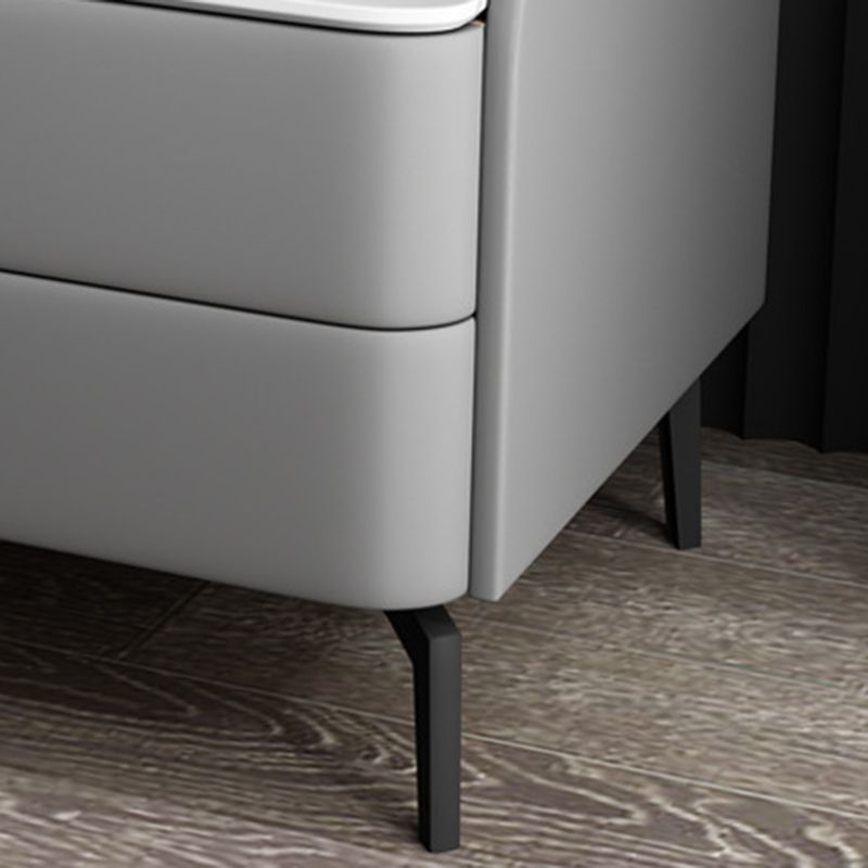 Glam Glam 2 Drawer Stone Stone Top Boing Mots en bois massif Comprend la table de chevet de lit