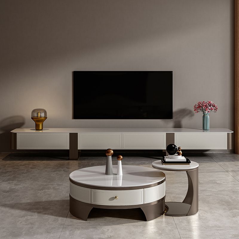 Glam TV Console Stone Media Console Enclosed Storage with 4 Drawers for Home Clearhalo 'furn' 'furn_tv_stands_entertainment_centers' 'Furniture' 'Living Room Furniture' 'TV Stands & Entertainment Centers' 'TV Stands & Media Storage Furniture' 'tv_stands_entertainment_centers' 1200x1200_4188a9a7-0428-4b89-9509-e15d884a4d7d