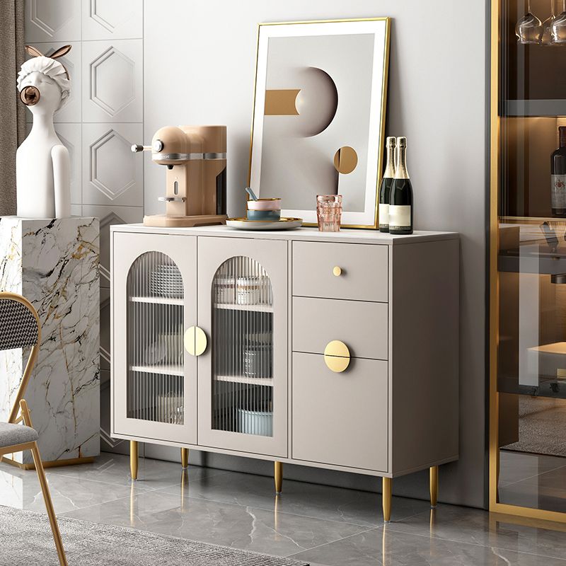 Pinie du buffet moderne dans le buffet à manger en bois massif blanc avec portes pour le salon