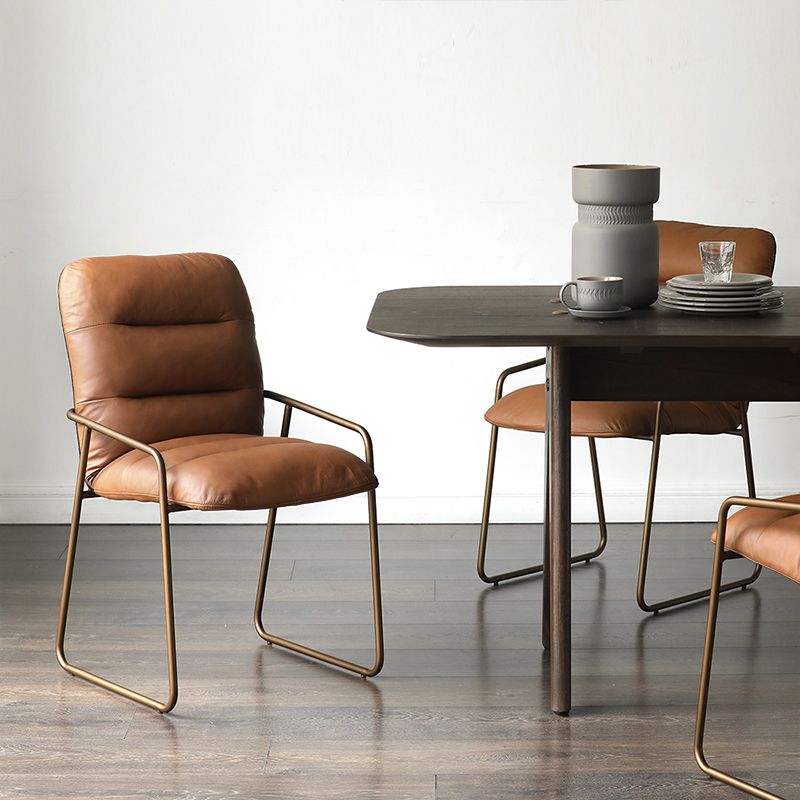 In pelle glam in pelle parsons back metal bash home usa sedia braccio salariale