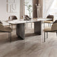 Luxury Sintered Stone Top Table Rectangle Table with Grey Double Pedestal Clearhalo ' dining_table' 'Dining Tables & Seating' 'Dining Tables' 'furn' 'furn_dining_table' 'Furniture' 'furniture_dining_table' 'Kitchen & Dining Furniture' 'kitchen&dining_furn' 'kitchen' 'kitchen_dining_table' 1200x1200_418b4793-466a-4b76-aaa6-1dfb8b12c9c0
