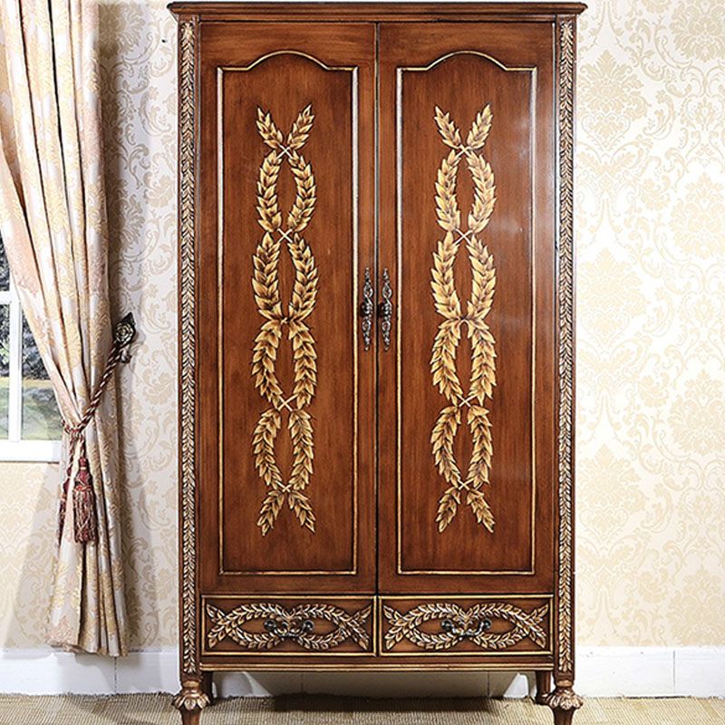Solid Wood Wardrobe Cabinet Clothes Rail Wardrobe Armoire for Home Clearhalo 'Armoires & Wardrobes' 'armoires_wardrobes' 'Bedroom Furniture' 'furn' 'furn_armoires_wardrobes' 'Furniture' 1200x1200_418b7d7a-38ae-4399-b8a4-27bbf063f50c