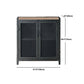 Black Industrial Accent Cabinet with Doors and Bar Pulls Storage Cabinet Clearhalo 'Cabinets & Chests' 'cabinets_chests' 'furn' 'furn_cabinets_chests' 'Furniture' 'Living Room Furniture' 1200x1200_418ca423-a439-4451-98b5-a889105bdfd0