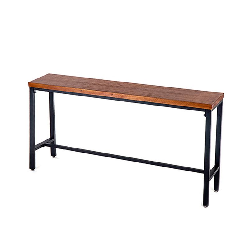 Brown Solid Wood Bar Table Industrial Bar Dining Table with Black Trestle Base Clearhalo 'Bar Furniture' 'Bar Tables' 'bar_tables' 'furn' 'furn_bar_tables' 'Furniture' 'Kitchen & Dining Furniture' 1200x1200_418db3af-c2be-4575-a8bc-09f33d007299