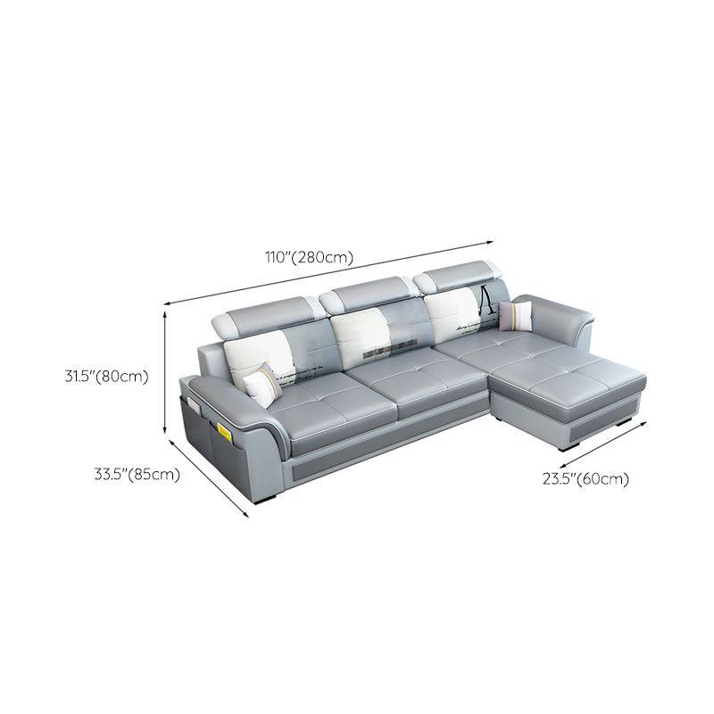 Pillow Top Arm Sofa 31.49" High Faux Leather/Linen Sofa Ottoman Included Clearhalo 'furn' 'furn_sofas' 'Furniture' 'Living Room Furniture' 'Sofa' 'sofas' 1200x1200_418e40ba-d5c0-4c80-8dc8-b9230c217e7f