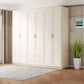 Contemporary Style Wardrobe Armoire Wood Armoire with Clothes Rail and Door for Bedroom