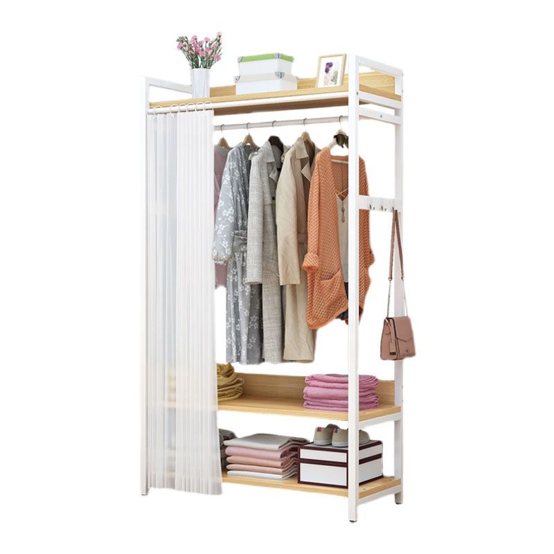 Modern Style Coat Rack Metal Frame Multi-layer Shelve Design Free Standing Coat Rack Clearhalo 'Entry & Mudroom Furniture' 'furn' 'furn_hall_tree_coat_racks' 'Furniture' 'Hall Trees & Coat Racks' 'hall_tree_coat_racks' 1200x1200_418e7d8f-58da-4c51-80f0-934ab37d80d4
