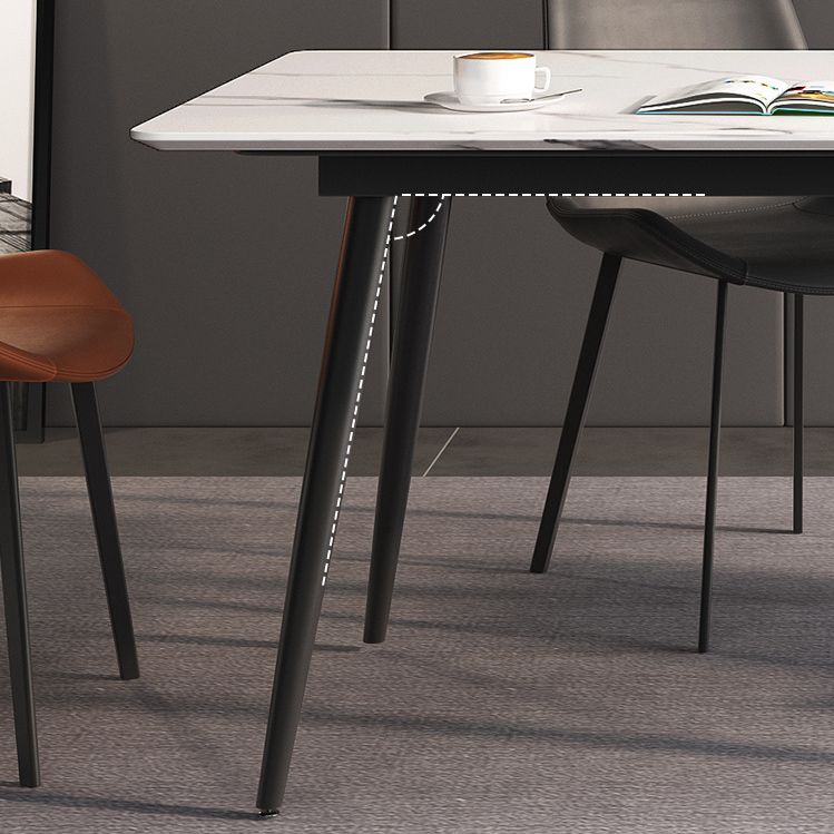 Minimalist Dining Table Set with Sintered Stone Dining Table and Upholstered Chairs Clearhalo 'Dining Room Sets' 'Dining Tables & Seating' 'dining_room_set' 'furn' 'furn_dining_room_set' 'Furniture' 'furniture_dining_room_set' 'Kitchen & Dining Furniture' 'kitchen&dining_furn' 'kitchen' 1200x1200_418e81a0-0957-4836-8976-0137b1b7a5f2