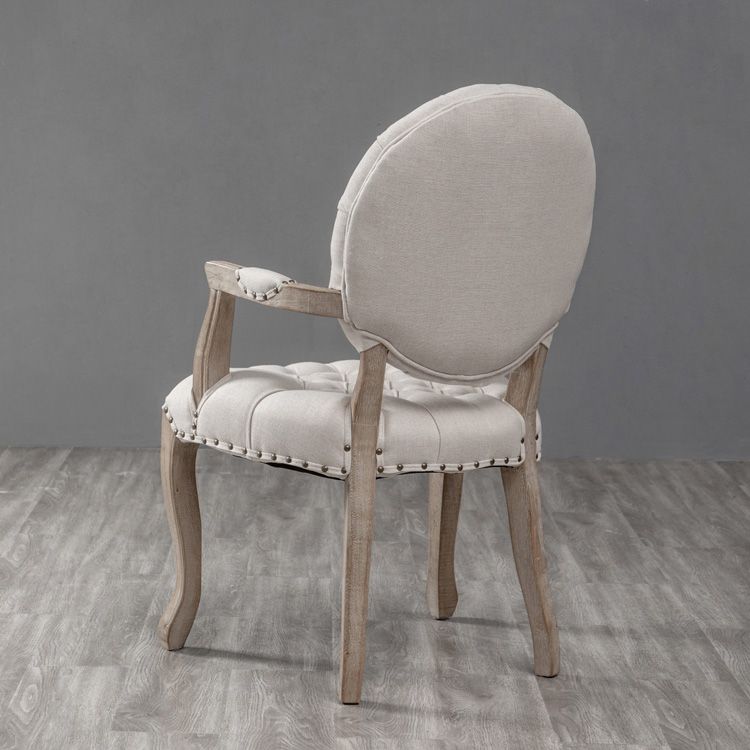 Farmhouse Wood Dining Chair Upholstered Arm Chair with 4 Grey Legs for Dining Room Clearhalo ' kitchen&dining_furn' 'Dining Chairs' 'Dining Tables & Seating' 'dining_chair' 'furn' 'furn_dining_chair' 'Furniture' 'furniture_dining_chair' 'Kitchen & Dining Furniture' 'kitchen' 1200x1200_418fcd8c-b83a-4ff7-9236-56f691fdcbc7