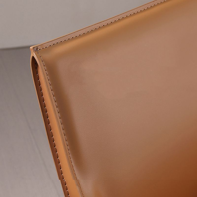 Modern Faux Leather Dining Chairs Solid Back Home Arm Side Chair