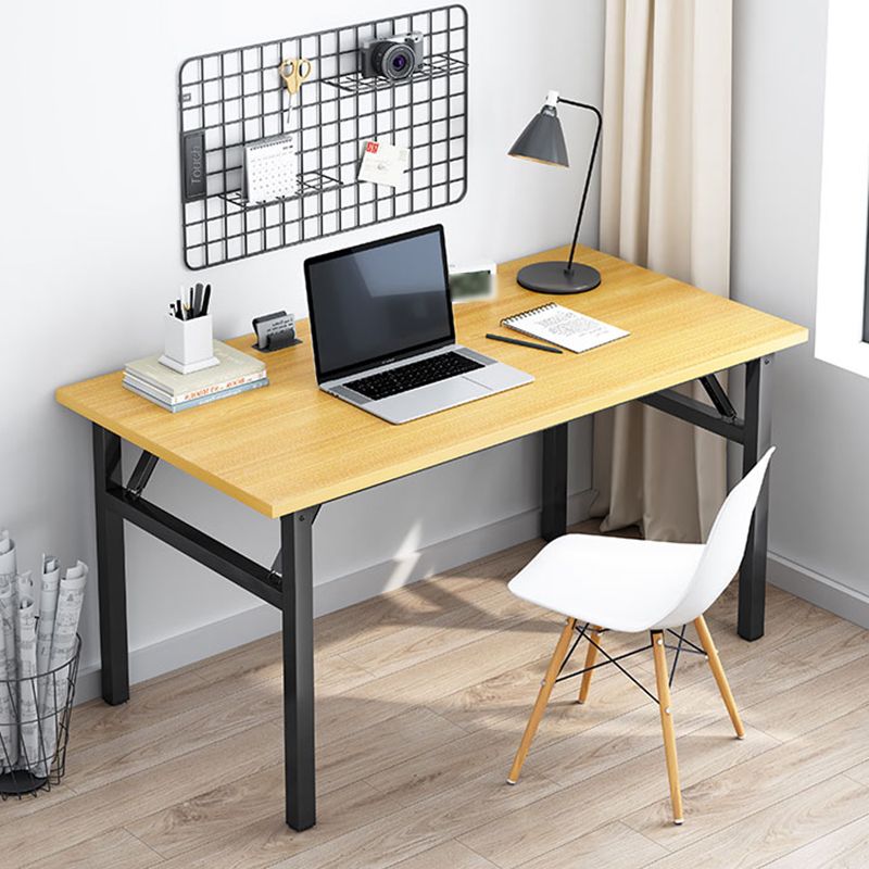 長方形の木材ライティングデスクインダストリアルスタイルの折りたたみオフィスデスク