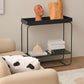Rectangle Tray Top Side Table 31.5" Tall Iron Frame End Table with Shelf