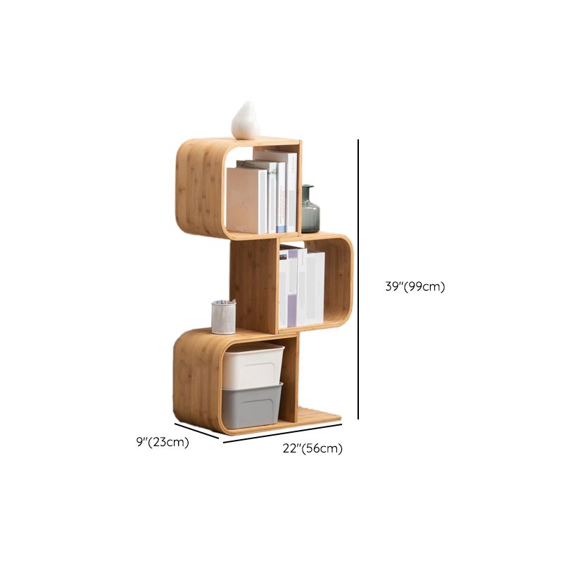Modern Bamboo Bookcase Natural Open Back Standard Bookshelf with Shelves Clearhalo 'Bookcases' 'furn' 'furn_bookcases' 'Furniture' 'Office Furniture' 1200x1200_4194931b-9847-4acb-922a-213ff476036b