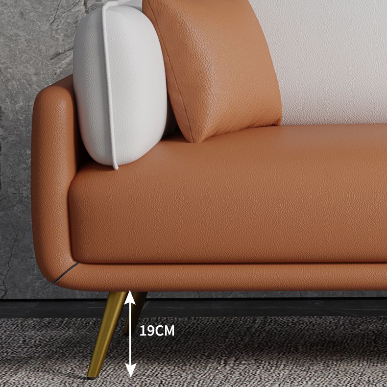 Square Arm  Sofa 31.49" D x 32.67" H Faux Leather Sofa for Living Room