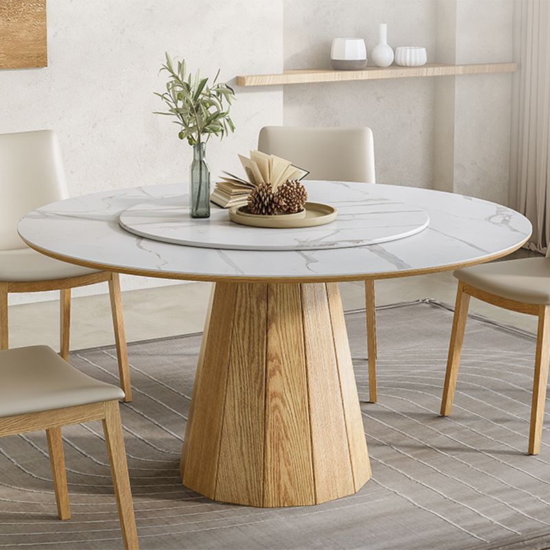 Modern Round Table White Sintered Stone Dining Table for Home Clearhalo 'Dining Tables & Seating' 'Dining Tables' 'dining_table' 'furn' 'furn_dining_table' 'Furniture' 'Kitchen & Dining Furniture' 1200x1200_4195a73b-8738-4be1-a041-7b647ca3b47d