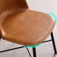 Modern Upholstered Armless Chair Leather Dining Chair with Metal Base