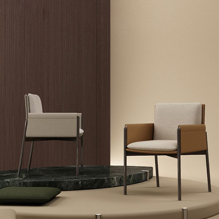 Modern Style Arm Chair Sponge Cushion Dining Chair of 22" Wide with Stainless Steel Legs Clearhalo ' kitchen&dining_furn' 'Dining Chairs' 'Dining Tables & Seating' 'dining_chair' 'furn' 'furn_dining_chair' 'Furniture' 'furniture_dining_chair' 'Kitchen & Dining Furniture' 'kitchen' 1200x1200_419634b6-f4ed-43e1-a019-5175190855e5