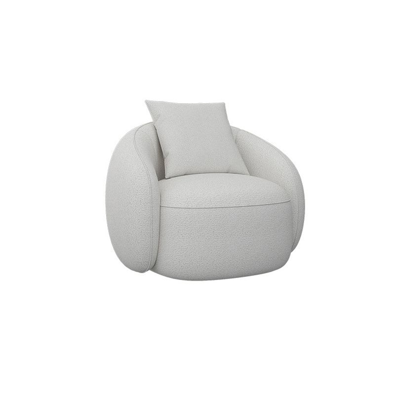 Curved Wool Sofa White Contemporary Sloped Armed Sofa - 33.46" D Clearhalo 'furn' 'furn_sofas' 'Furniture' 'Living Room Furniture' 'Sofa' 'sofas' 1200x1200_419673a0-c158-4f5f-a204-5bafd449b9f7
