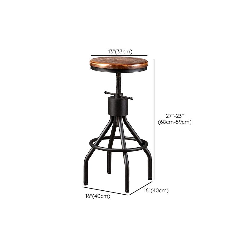 Industrial Metal Counter Height Stools Adjustable Bar Stool for Indoor Clearhalo 'Bar Furniture' 'Bar Stools' 'bar_stools' 'furn' 'furn_bar_stools' 'Furniture' 'Kitchen & Dining Furniture' 1200x1200_41973ff5-93d3-4ead-aff5-5c67cc1693fa