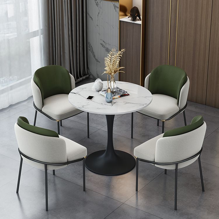 Modern Round Dining Table Sintered Stone Table with Tulip Base Clearhalo 'Dining Tables & Seating' 'Dining Tables' 'dining_table' 'furn' 'furn_dining_table' 'Furniture' 'Kitchen & Dining Furniture' 1200x1200_41983db3-a23c-4e84-a200-22d5e328048e