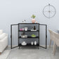 Glass Door Iron Sideboard Modern Server Cabinet with Storage for Kitchen Dining Room Clearhalo 'buffet_sideboard' 'Buffets & Sideboards' 'furn' 'furn_buffet_sideboard' 'Furniture' 'furniture_buffet_sideboard' 'Kitchen & Dining Furniture' 1200x1200_419860c6-2aad-4d30-a3b2-b0c09b010cf2