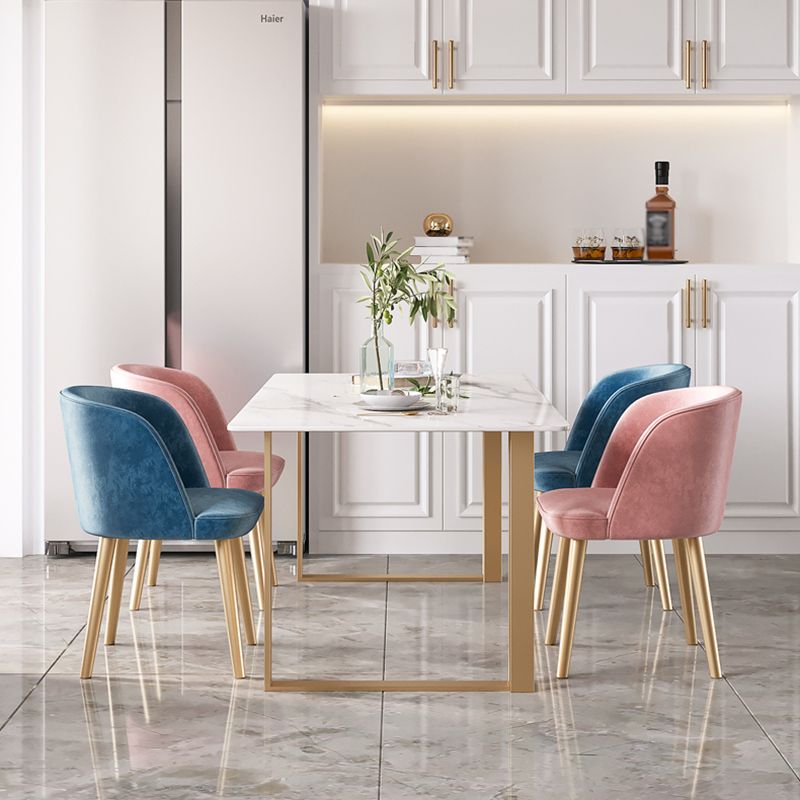 Contemporary White Standard Dining Table Rectangle Sintered Stone Dining Table for Kitchen Clearhalo ' dining_table' 'Dining Tables & Seating' 'Dining Tables' 'furn' 'furn_dining_table' 'Furniture' 'furniture_dining_table' 'Kitchen & Dining Furniture' 'kitchen&dining_furn' 'kitchen' 'kitchen_dining_table' 1200x1200_41987202-8f93-4d26-8cce-0ae1f4516e15
