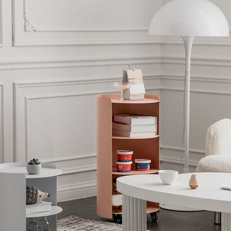 Mid-Century Round Side End Table Metal End Slide Table with Shelf Clearhalo 'Coffee & Accent Tables' 'End & Side Tables' 'end_side_tables' 'furn' 'furn_end_side_tables' 'Furniture' 'Living Room Furniture' 1200x1200_419a752a-d41f-4c67-b4d4-1f53566f804d