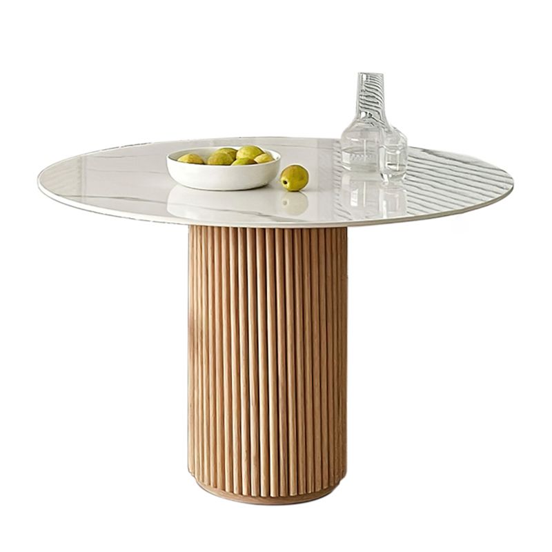 Round Shape White Dining Table Sintered Stone Table Contemporary with Pedestal Clearhalo ' dining_table' 'Dining Tables & Seating' 'Dining Tables' 'furn' 'furn_dining_table' 'Furniture' 'furniture_dining_table' 'Kitchen & Dining Furniture' 'kitchen&dining_furn' 'kitchen' 'kitchen_dining_table' 1200x1200_419ac8eb-cd1d-4150-b6a6-128a1a3d87e3