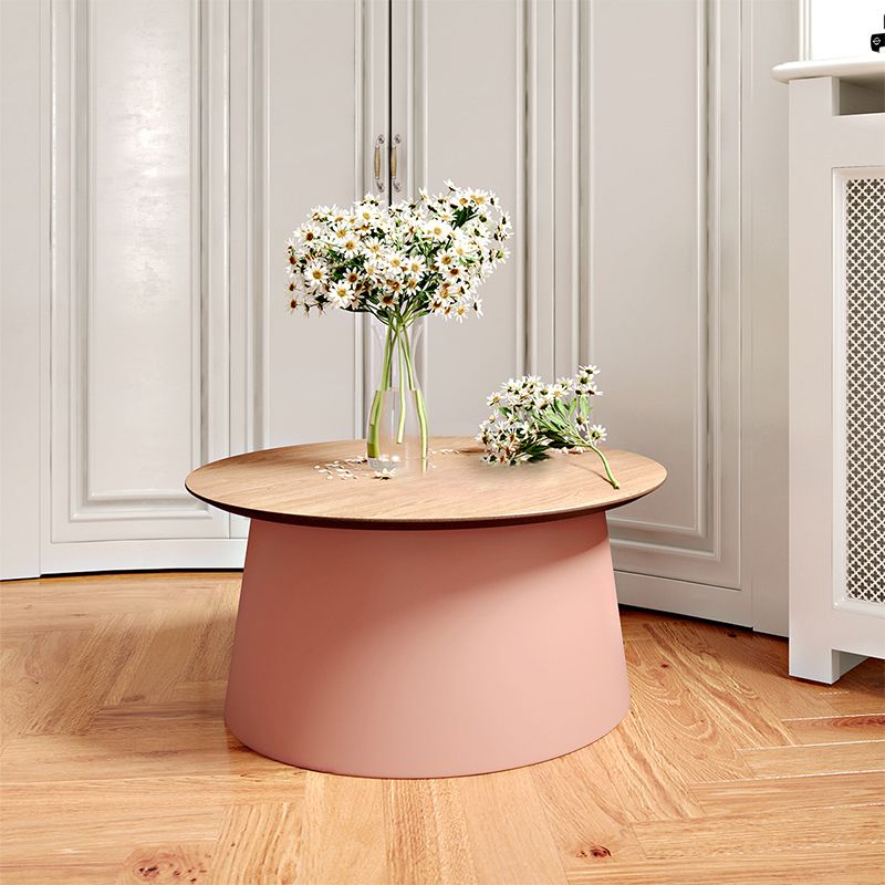 Tavolino moderno rotondo acrilico/legno con tavolino da caffè a base di un piede