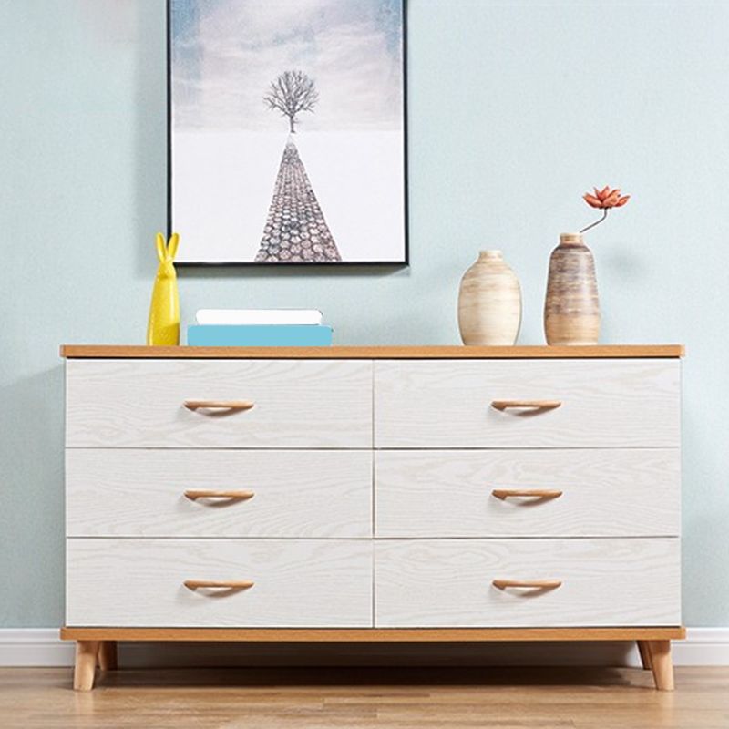 Scratch Resistant Modern Accent Chest with Soft Close Drawers in White