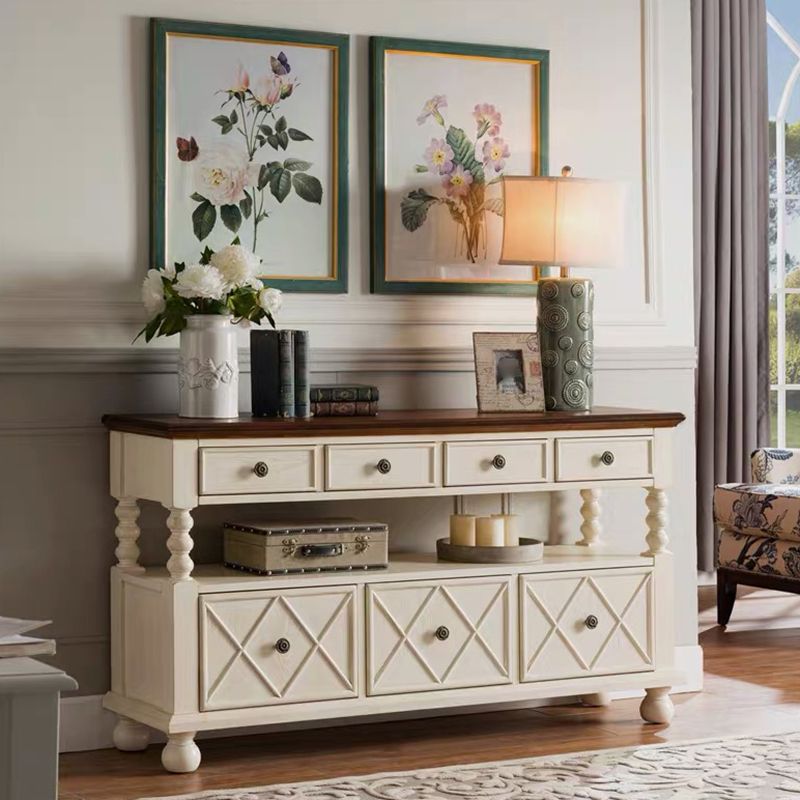 Industrial Accent Chest with Drawers and 1 Shelf in Rubberwood Clearhalo 'Cabinets & Chests' 'cabinets_chests' 'furn' 'furn_cabinets_chests' 'Furniture' 'Living Room Furniture' 1200x1200_419bcd28-0da8-4c8b-89c8-90827967e9fa