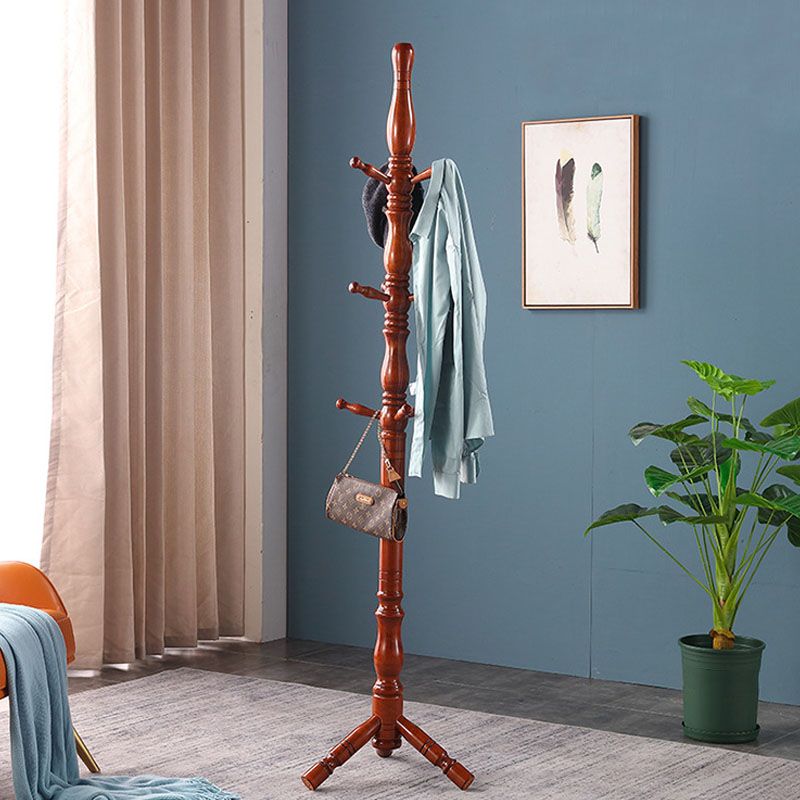 Traditionelle Hall -Ständerholzhaken enthalten freistehende Eingangs -Kit -Kleiderbügel