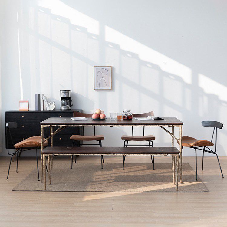 Rectangle Dining Room Table Luxury Style Home Desk with 4 Legs