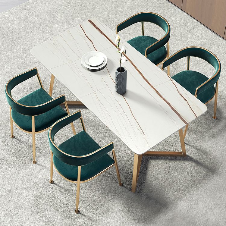 Metal Traditional Luxury Rectangle Table Sintered Stone Table with Sled Base Clearhalo ' dining_table' 'Dining Tables & Seating' 'Dining Tables' 'furn' 'furn_dining_table' 'Furniture' 'furniture_dining_table' 'Kitchen & Dining Furniture' 'kitchen&dining_furn' 'kitchen' 'kitchen_dining_table' 1200x1200_41a079df-3493-4882-8677-8e0e90f1f299
