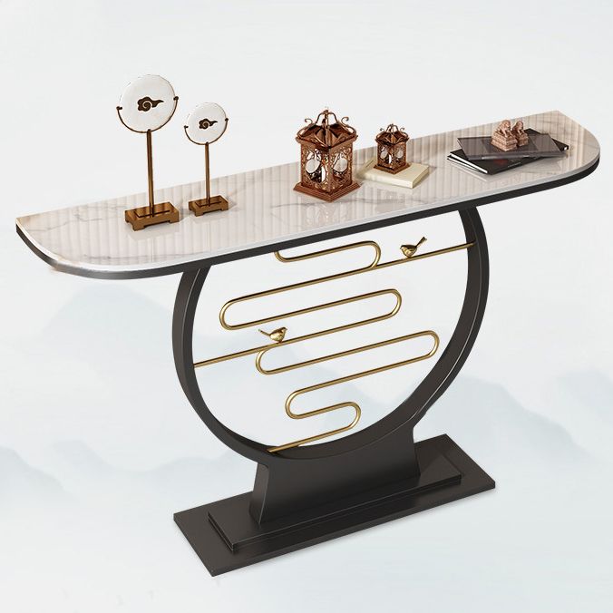 Glam Console Accent Table Antique Finish Sofa Console Table in Stone Clearhalo 'Console Tables' 'console_tables' 'Entry & Mudroom Furniture' 'furn' 'furn_console_tables' 'Furniture' 1200x1200_41a37214-8518-47de-b7c1-cbebb42322df