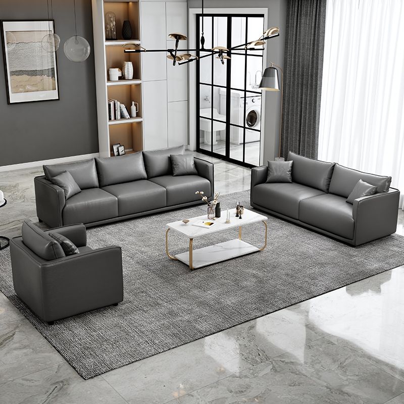 Minimaliste canapé en cuir faux à 3 places canapé arrière en vrac