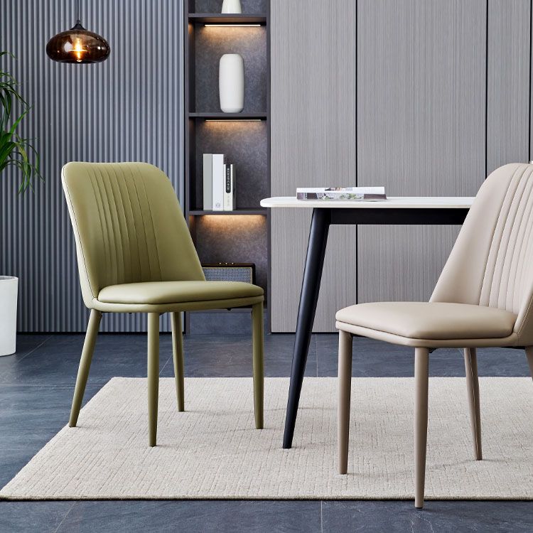 Eetkamer armloze eetkamerstoel huis parsons faux lederen eetkamerstoel