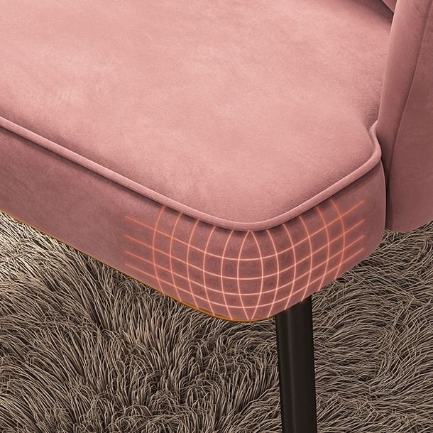 Contemporary Metal Side Chair Home Upholstered Arm Crown Top Back Chair Clearhalo ' kitchen&dining_furn' 'Dining Chairs' 'Dining Tables & Seating' 'dining_chair' 'furn' 'furn_dining_chair' 'Furniture' 'furniture_dining_chair' 'Kitchen & Dining Furniture' 'kitchen' 1200x1200_41a6f7d8-1c0a-4163-a1bb-a2df7c50e6f7